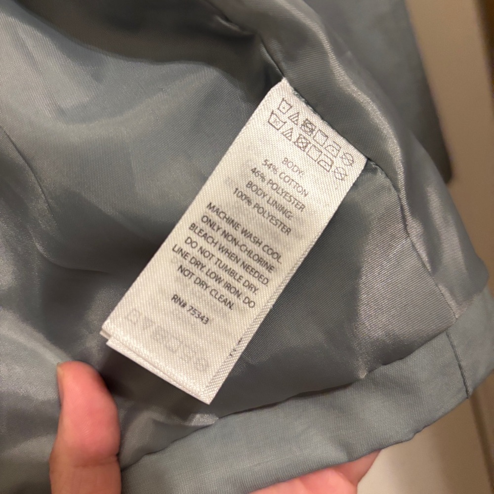 Rachel Zoe dusty sage blue hooded trench coat sz medium - Picture 7 of 14